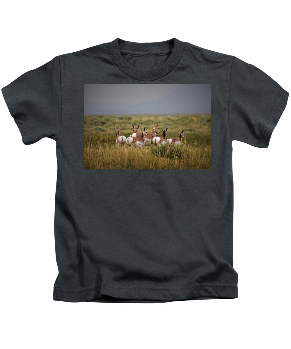 Western Art Kids T-Shirt featuring the photograph Women and Children by Alden White Ballard