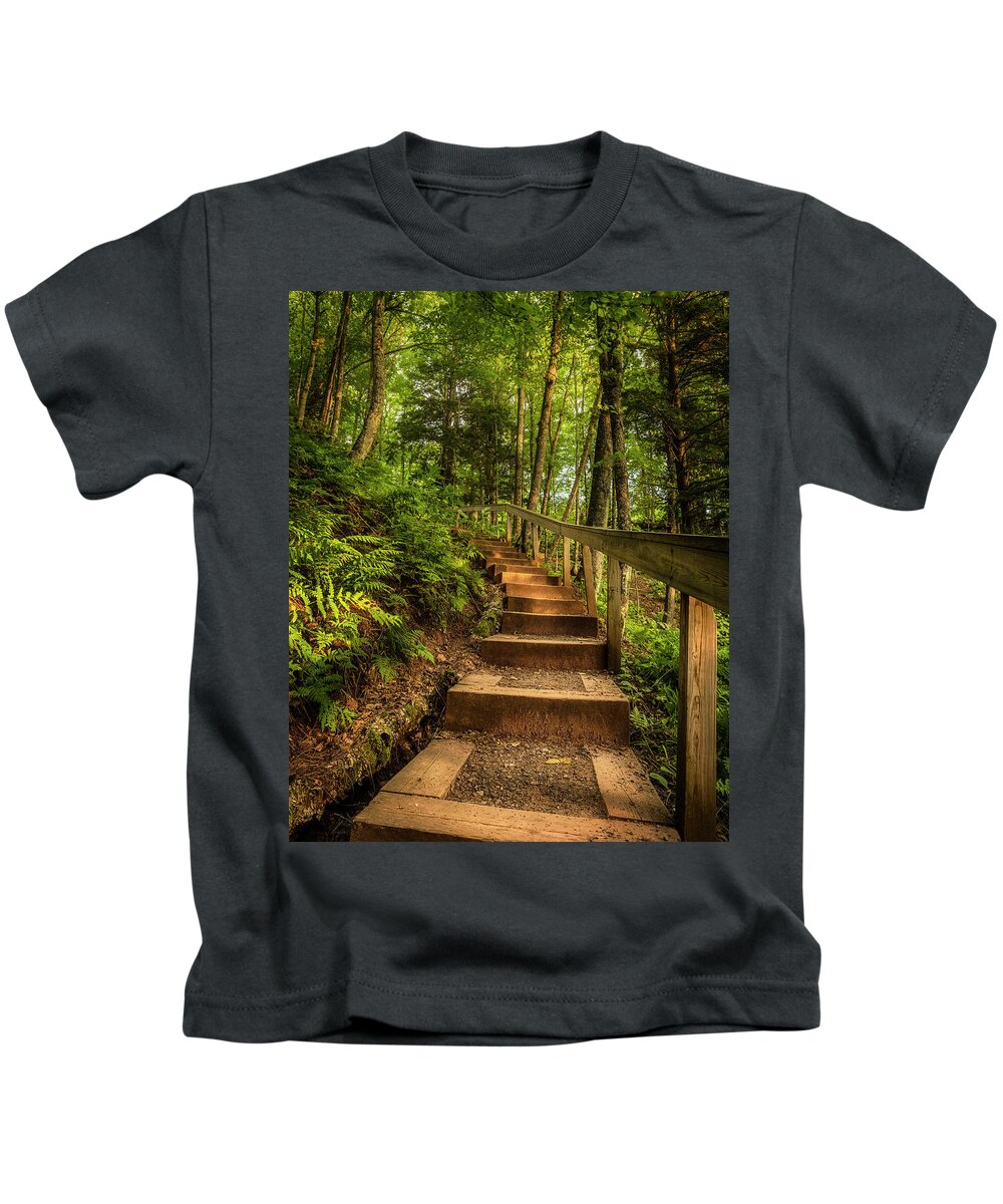 Forest Kids T-Shirt featuring the photograph Woodland Staircase by Nate Brack