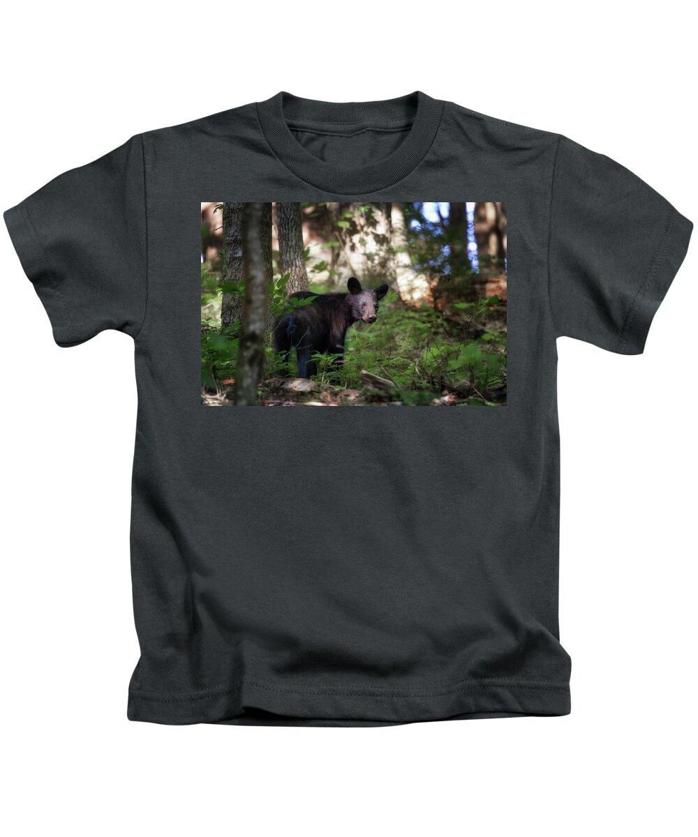 Bear Kids T-Shirt featuring the photograph Yearling Black Bear - Cades Cove by Susan Rissi Tregoning