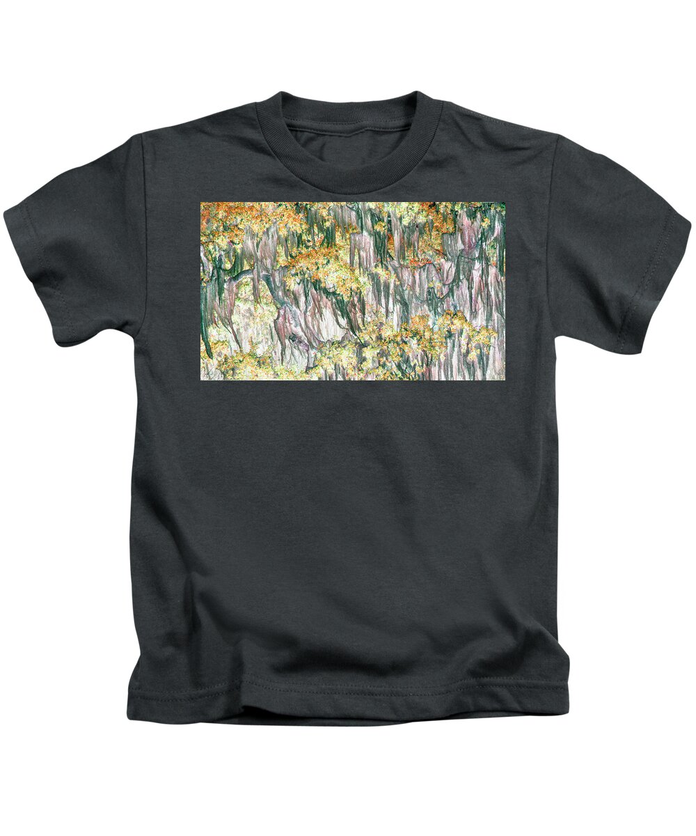 Trees Kids T-Shirt featuring the photograph Yellow Moss by Missy Joy