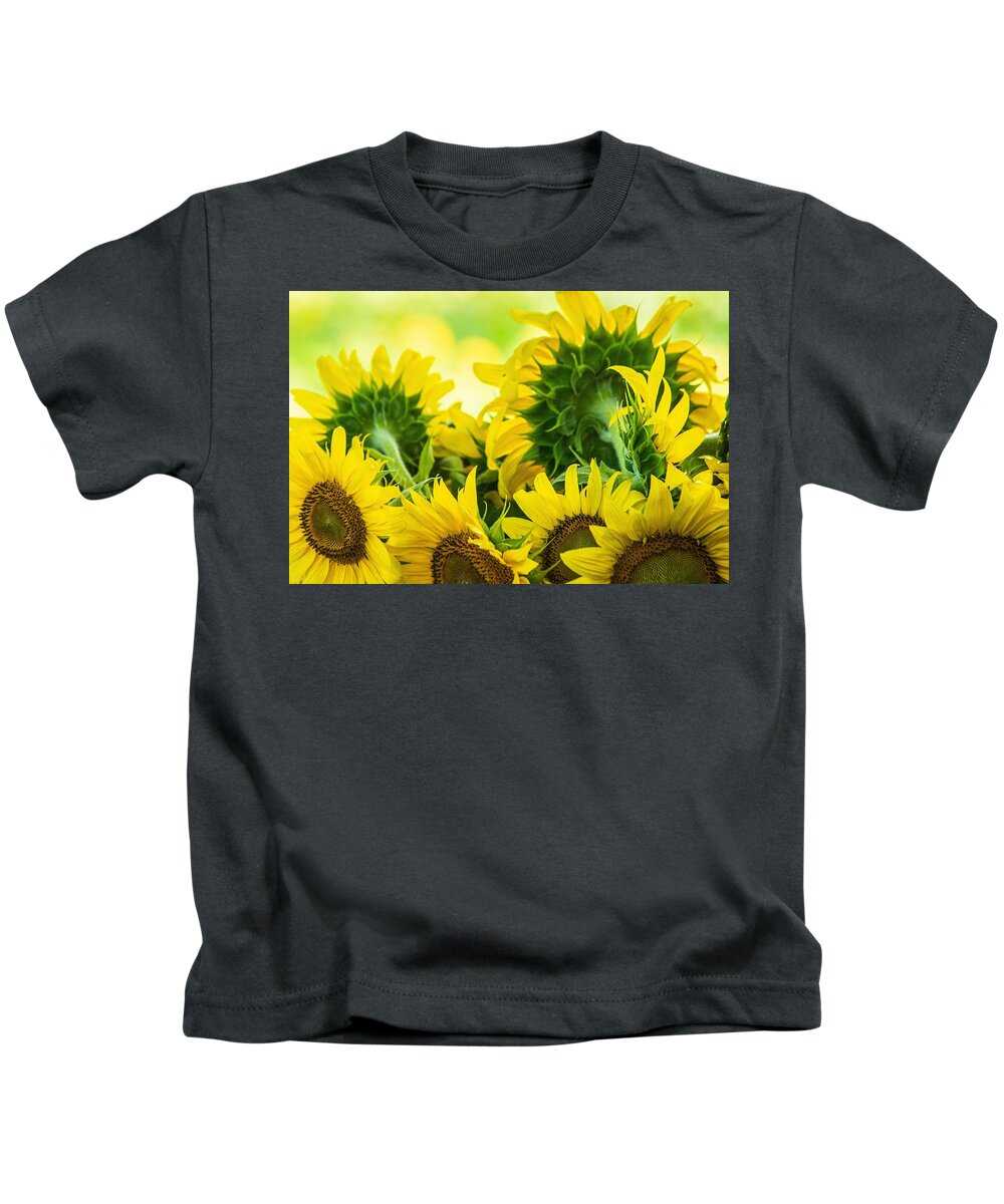 Sunflower Kids T-Shirt featuring the photograph Yellow Splendor by Mary Ann Artz