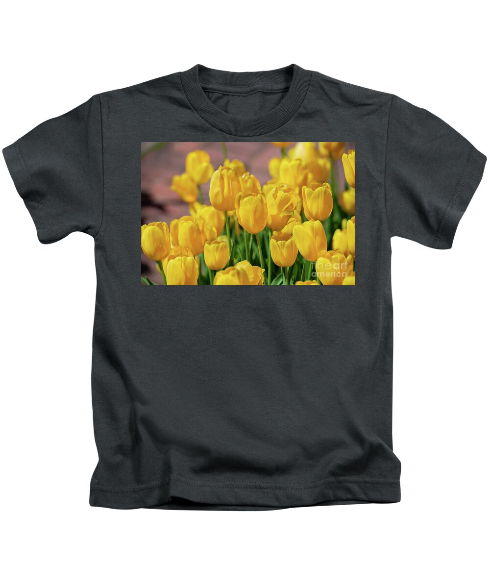 Tulips Kids T-Shirt featuring the photograph Yellow Tulips, No. 1 by Glenn Franco Simmons