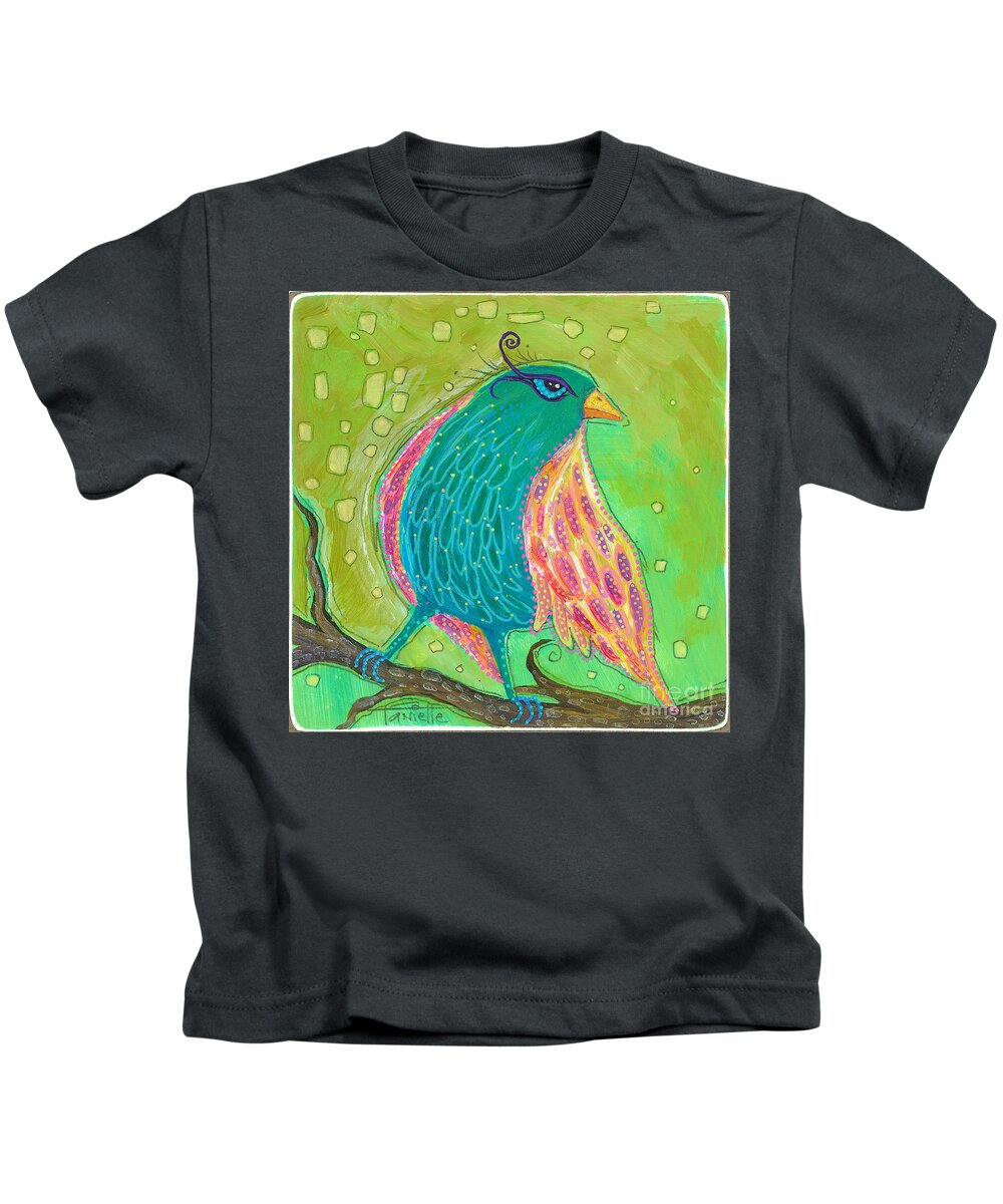 Bird Painting Kids T-Shirt featuring the painting You Are My Wings by Tanielle Childers