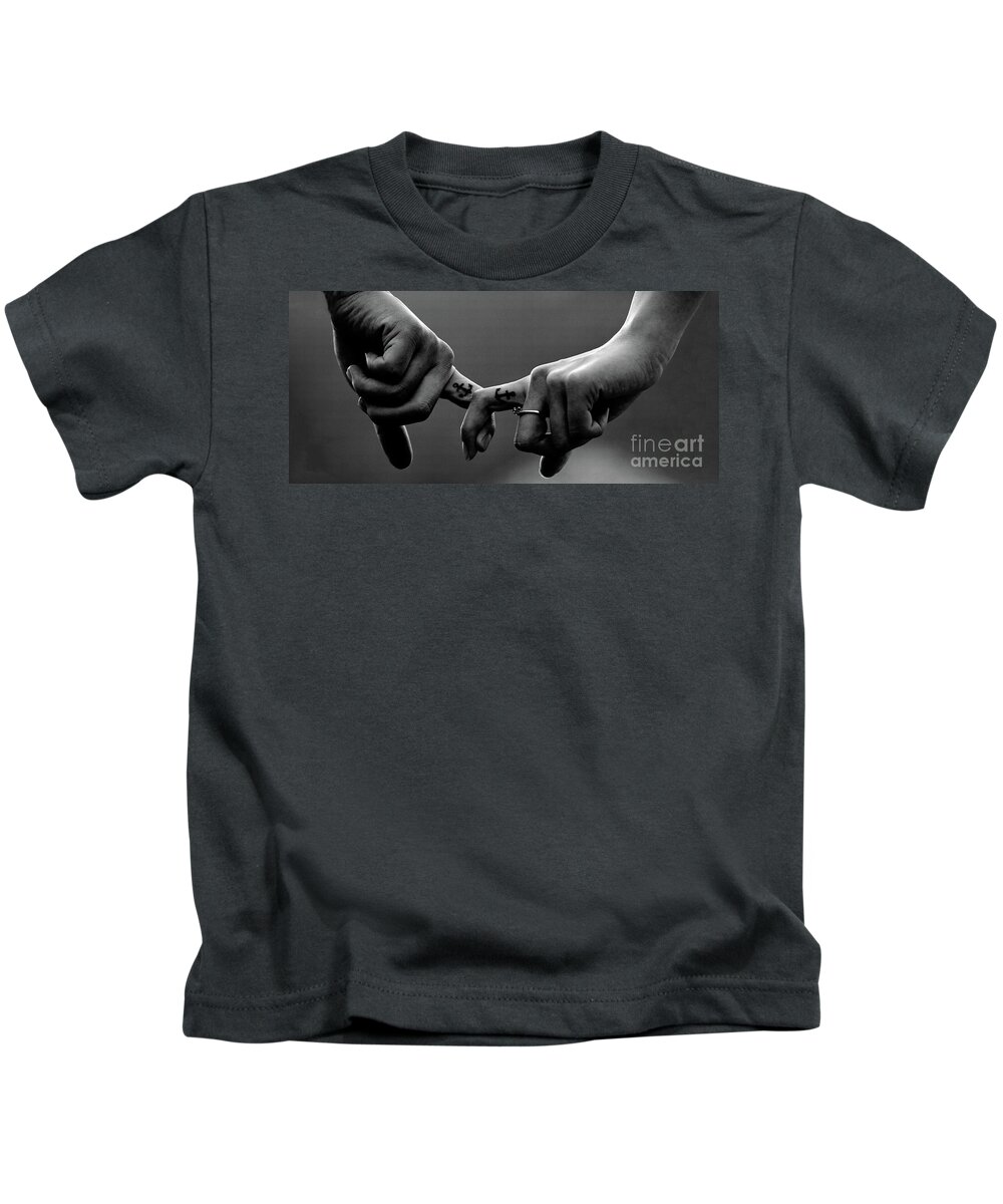 Lovers Kids T-Shirt featuring the photograph Young Love by Doc Braham