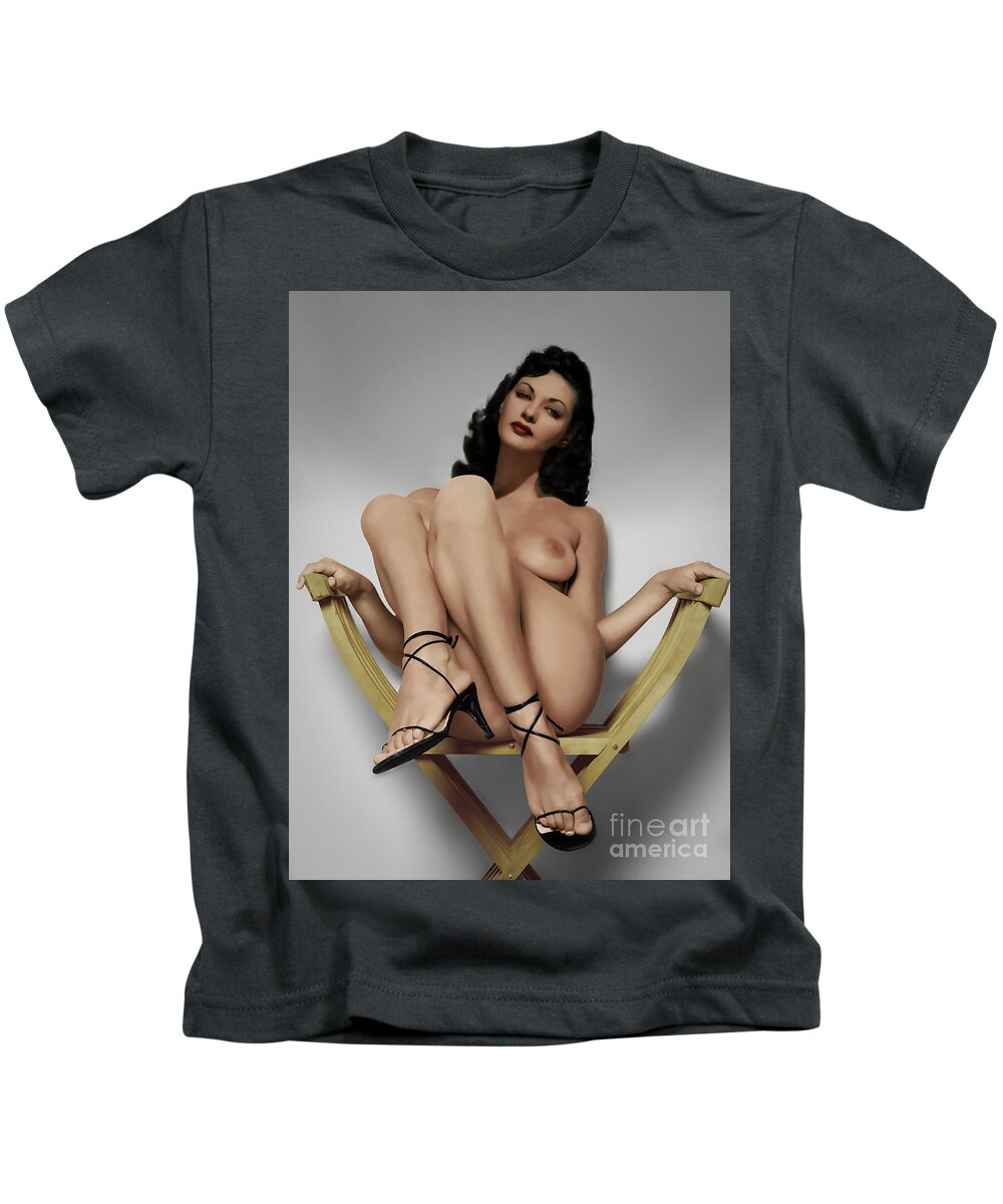 Yvonne De Carlo Kids T-Shirt featuring the photograph Yvonne De Carlo The Nude Goddess by Franchi Torres