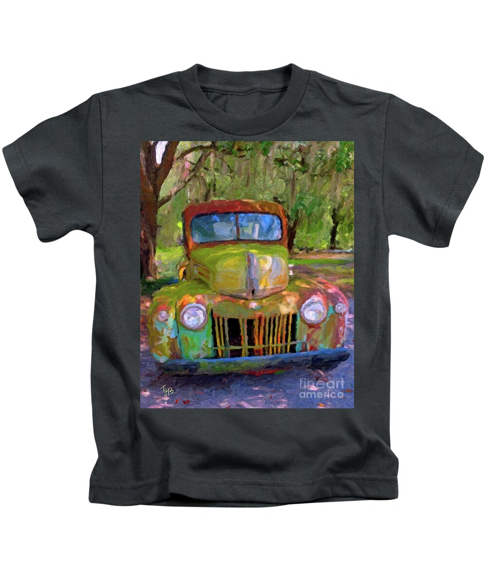 Truck Kids T-Shirt featuring the painting Zam's Truck by Tammy Lee Bradley