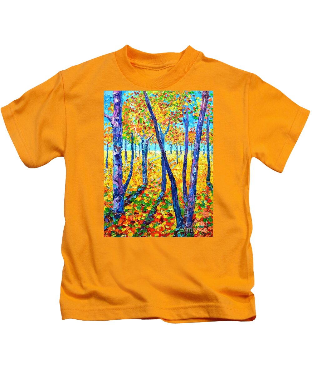 Autumn Kids T-Shirt featuring the painting Autumn Colors by Ana Maria Edulescu