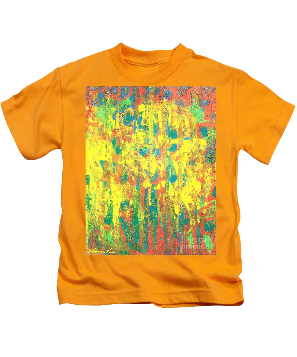 Abstract Kids T-Shirt featuring the painting Chinese New Year by Frances Ku
