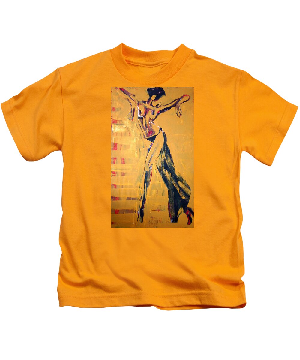 Art Kids T-Shirt featuring the painting Cuba Rhythm by Jarmo Korhonen aka Jarko
