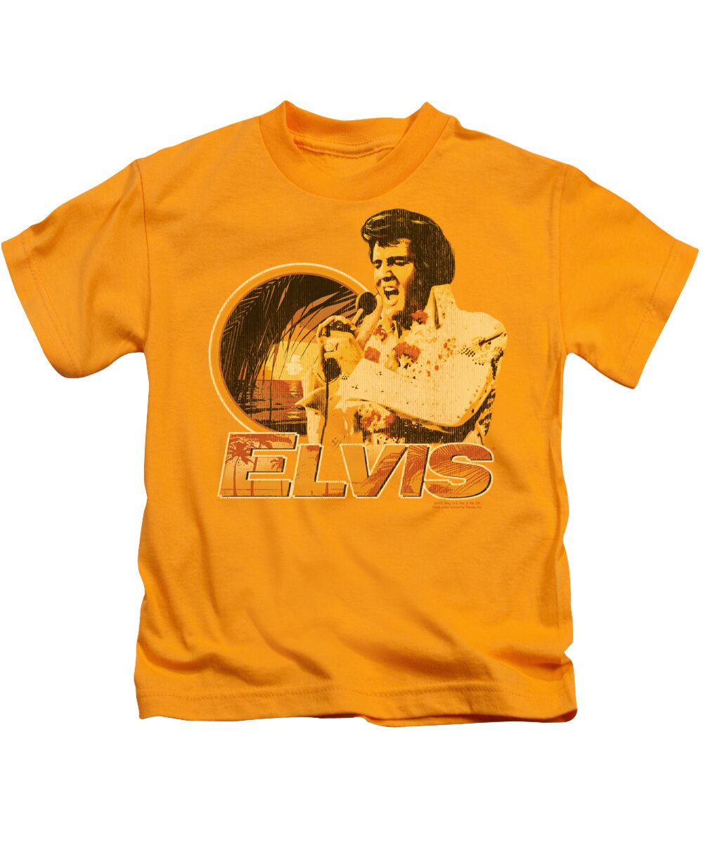 Elvis Kids T-Shirt featuring the digital art Elvis - Singing Hawaii Style by Brand A