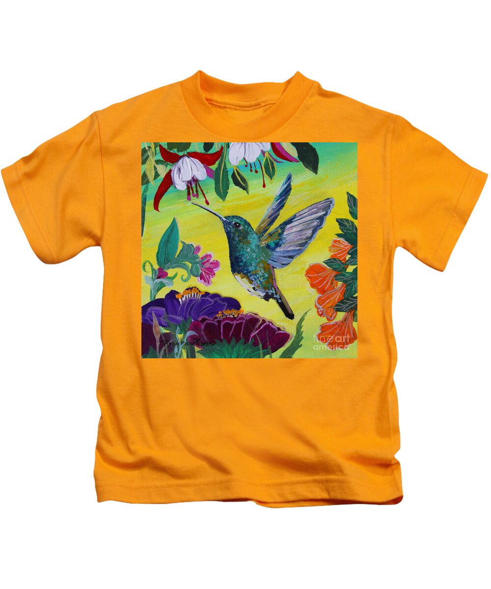 Follow Me Kids T-Shirt featuring the painting Follow Me by Robin Pedrero