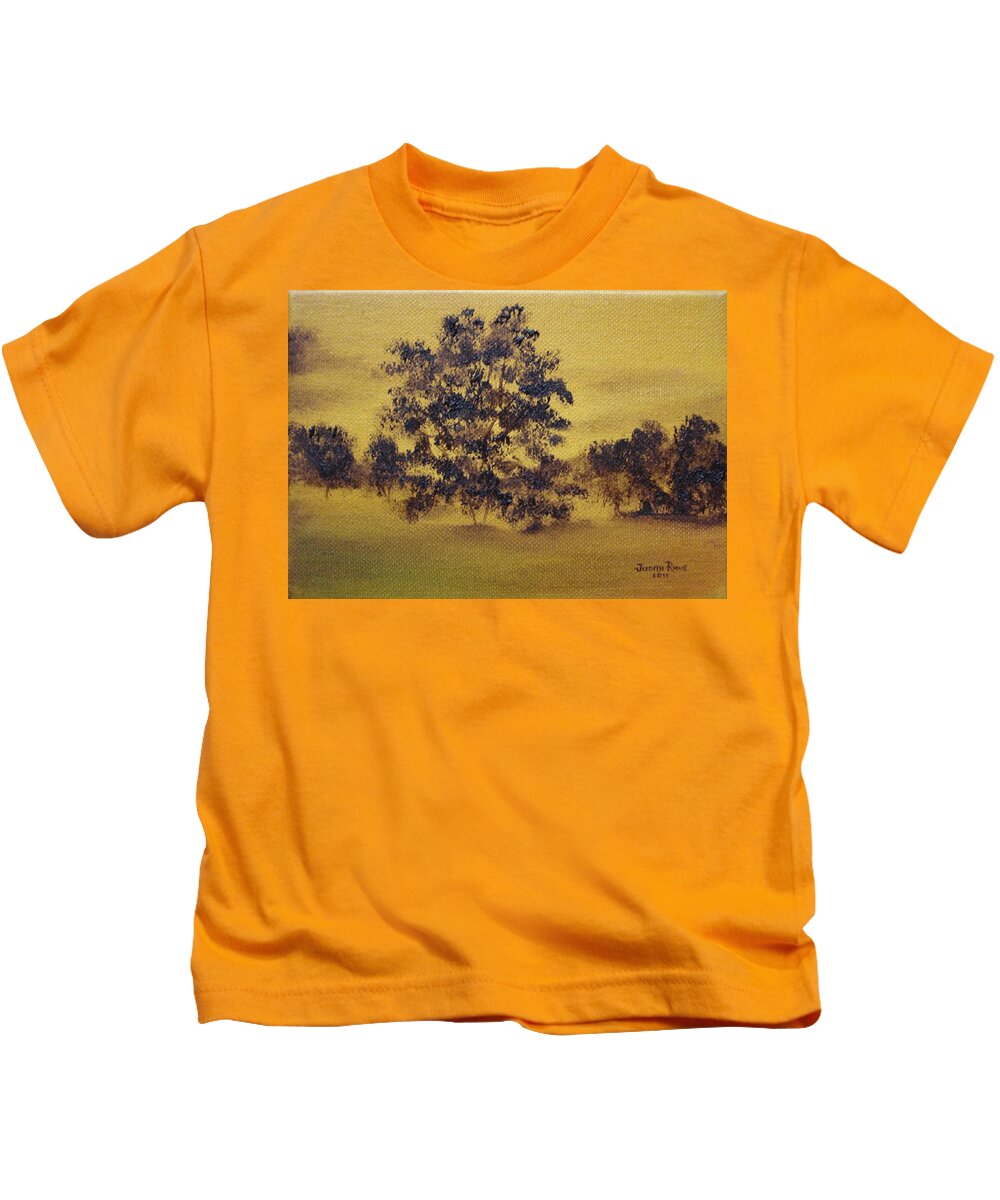 Landscape Kids T-Shirt featuring the painting Golden Landscape by Judith Rhue