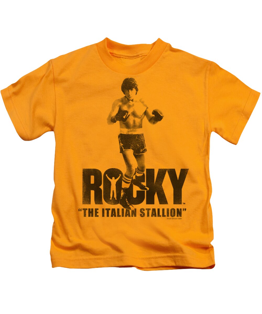 Sylvester Stallone Kids T-Shirt featuring the digital art Mgm - Rocky - The Italian Stallion by Brand A