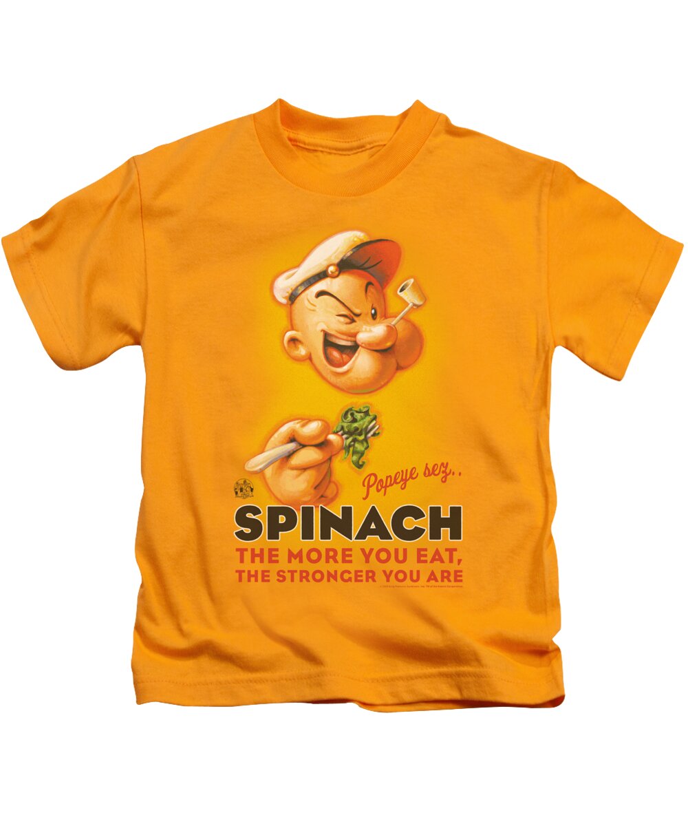 Popeye Kids T-Shirt featuring the digital art Popeye - Spinach Retro by Brand A