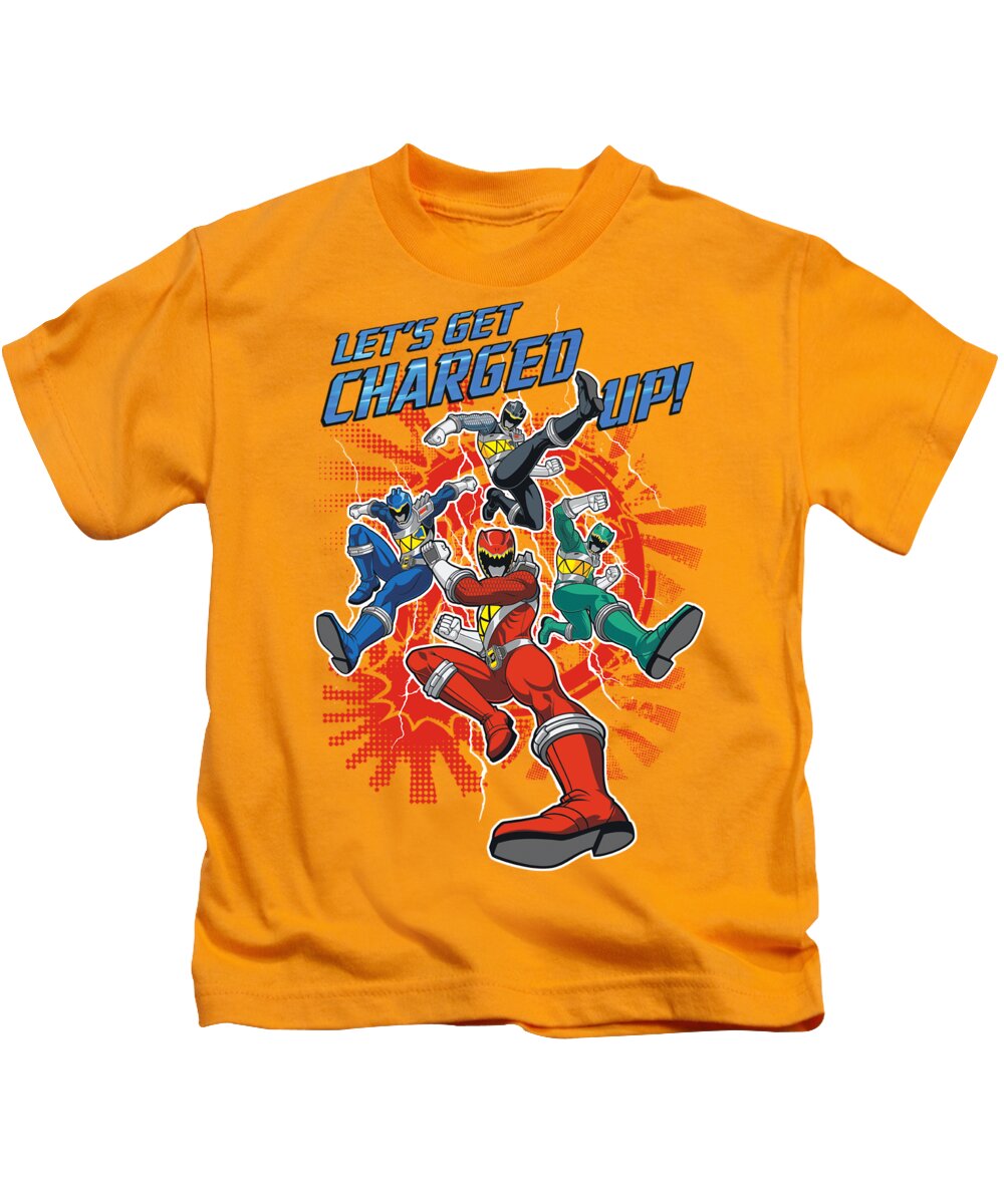  Kids T-Shirt featuring the digital art Power Rangers - Charged Up by Brand A