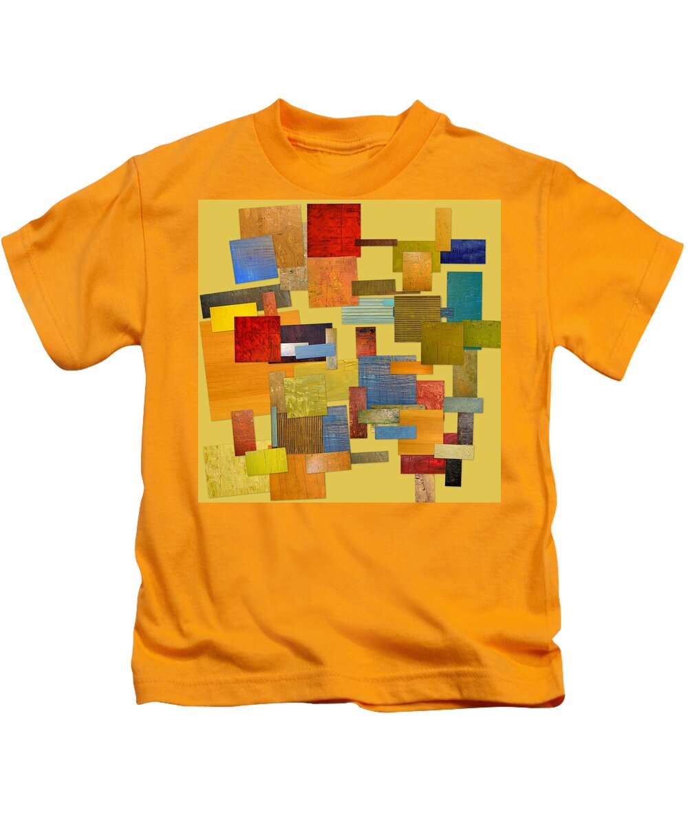 Textural Kids T-Shirt featuring the painting Scrambled Eggs lll by Michelle Calkins