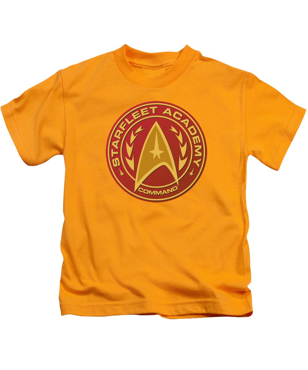 Star Trek Kids T-Shirt featuring the digital art Star Trek - Command by Brand A