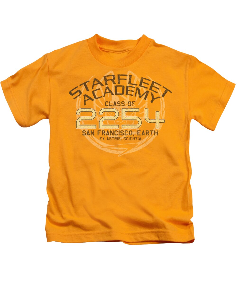 Star Trek Kids T-Shirt featuring the digital art Star Trek - Kirk Graduation by Brand A