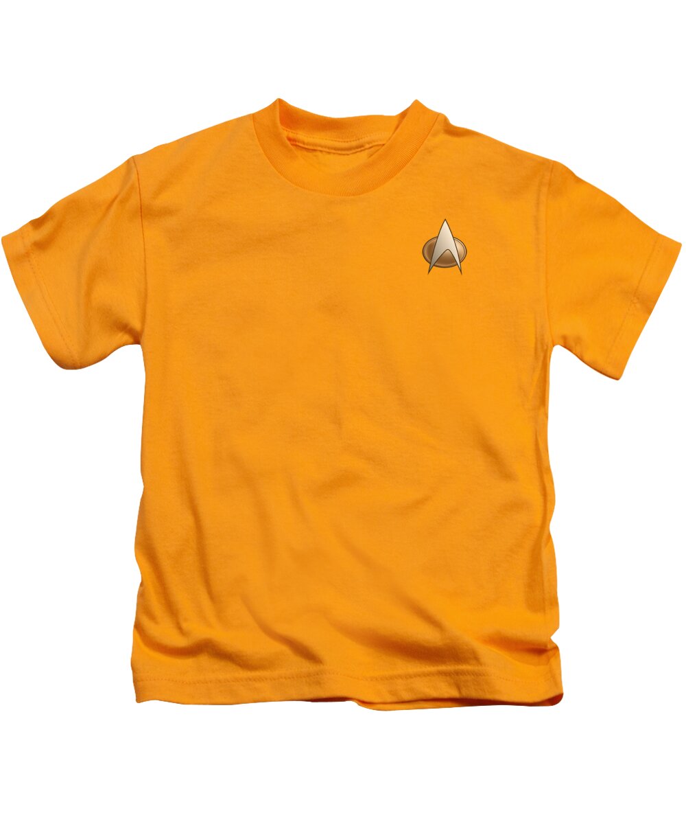 Star Trek Kids T-Shirt featuring the digital art Star Trek - Tng Engineering Emblem by Brand A