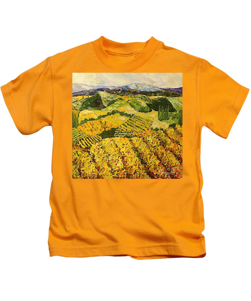 Landscape Kids T-Shirt featuring the painting Sun Harvest by Allan P Friedlander