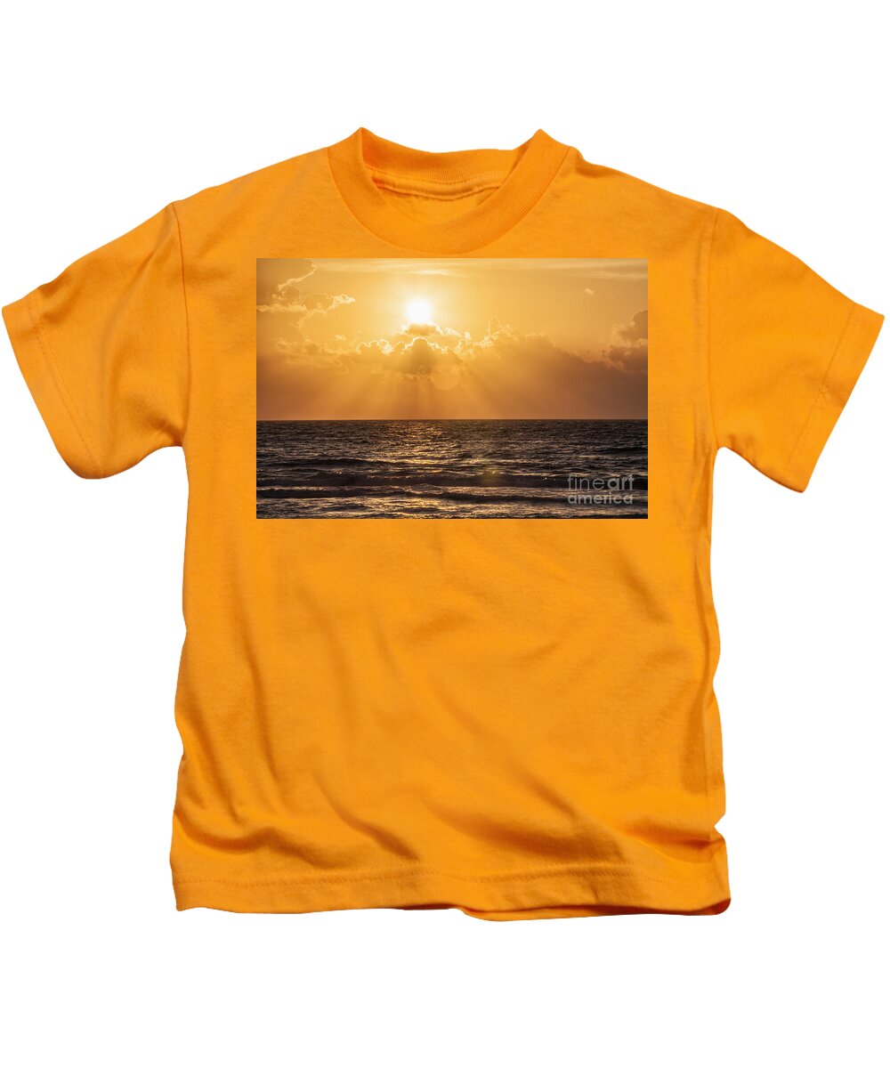 Cancun Kids T-Shirt featuring the photograph Sunrise Over The Caribbean Sea by Bryan Mullennix