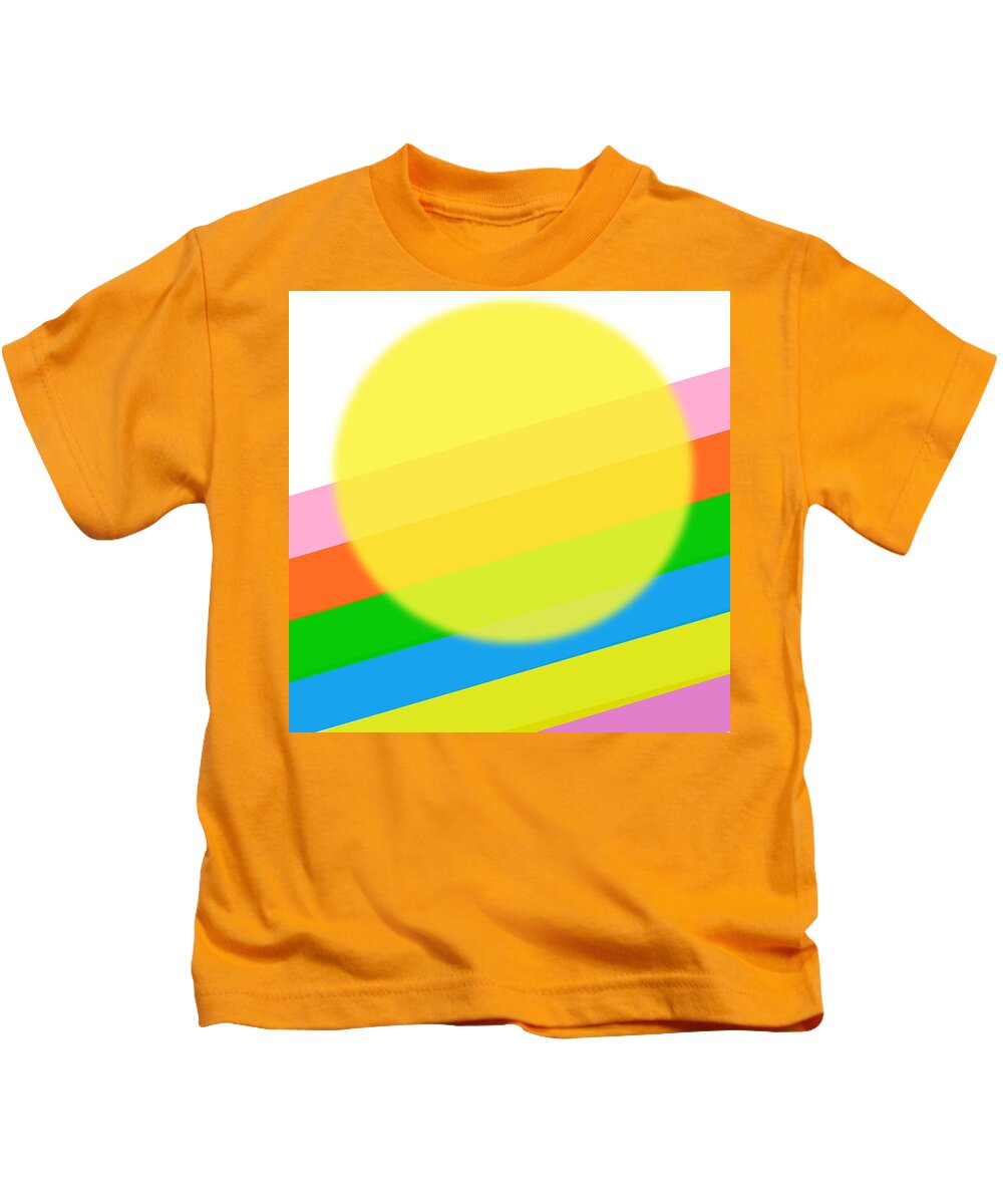 Sun Kids T-Shirt featuring the digital art Sunshine and Rainbows by Judy Hall-Folde