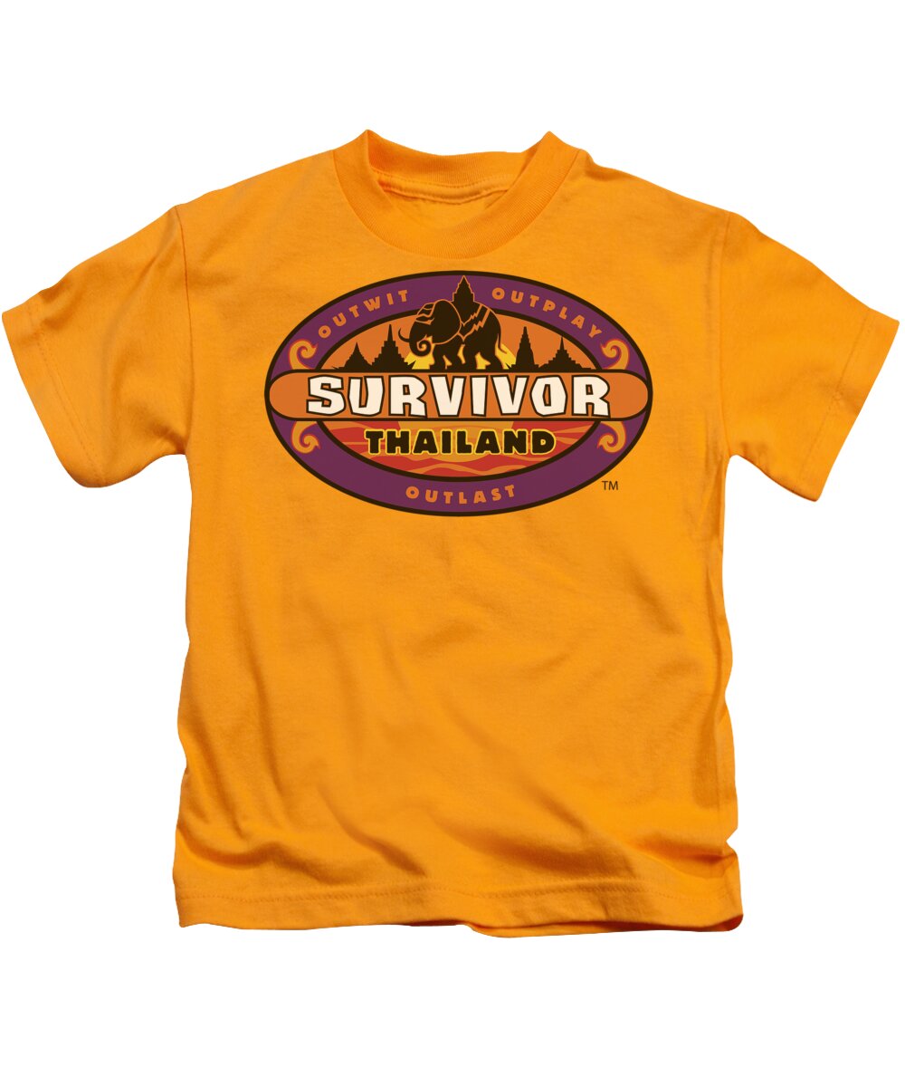 Survivor Kids T-Shirt featuring the digital art Survivor - Thailand by Brand A