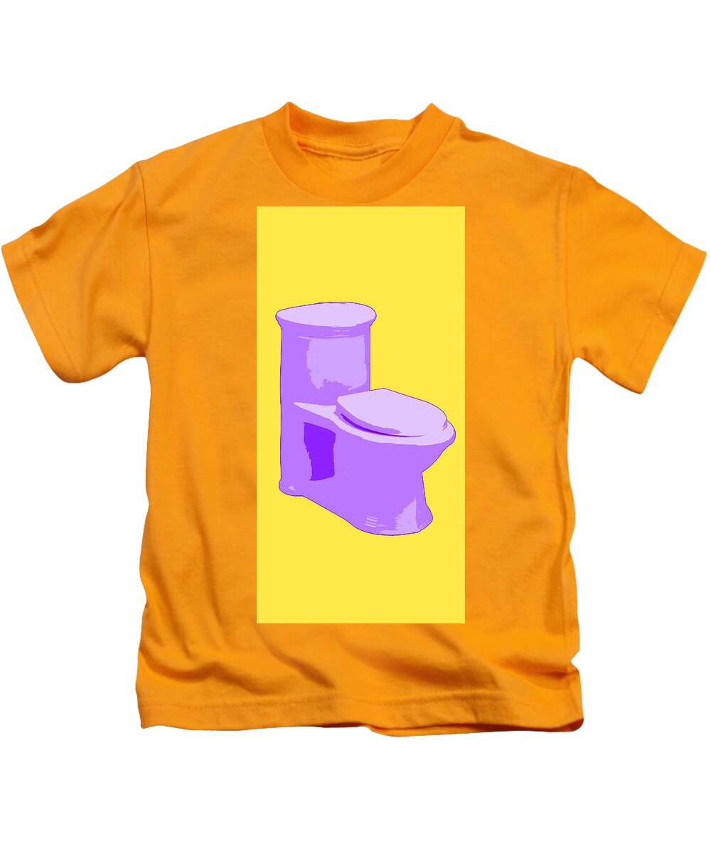 Toilet Kids T-Shirt featuring the painting Toilette in Purple by Deborah Boyd