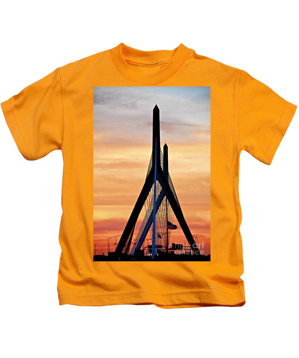 Zakim Kids T-Shirt featuring the photograph Zakim bridge in Boston by Elena Elisseeva