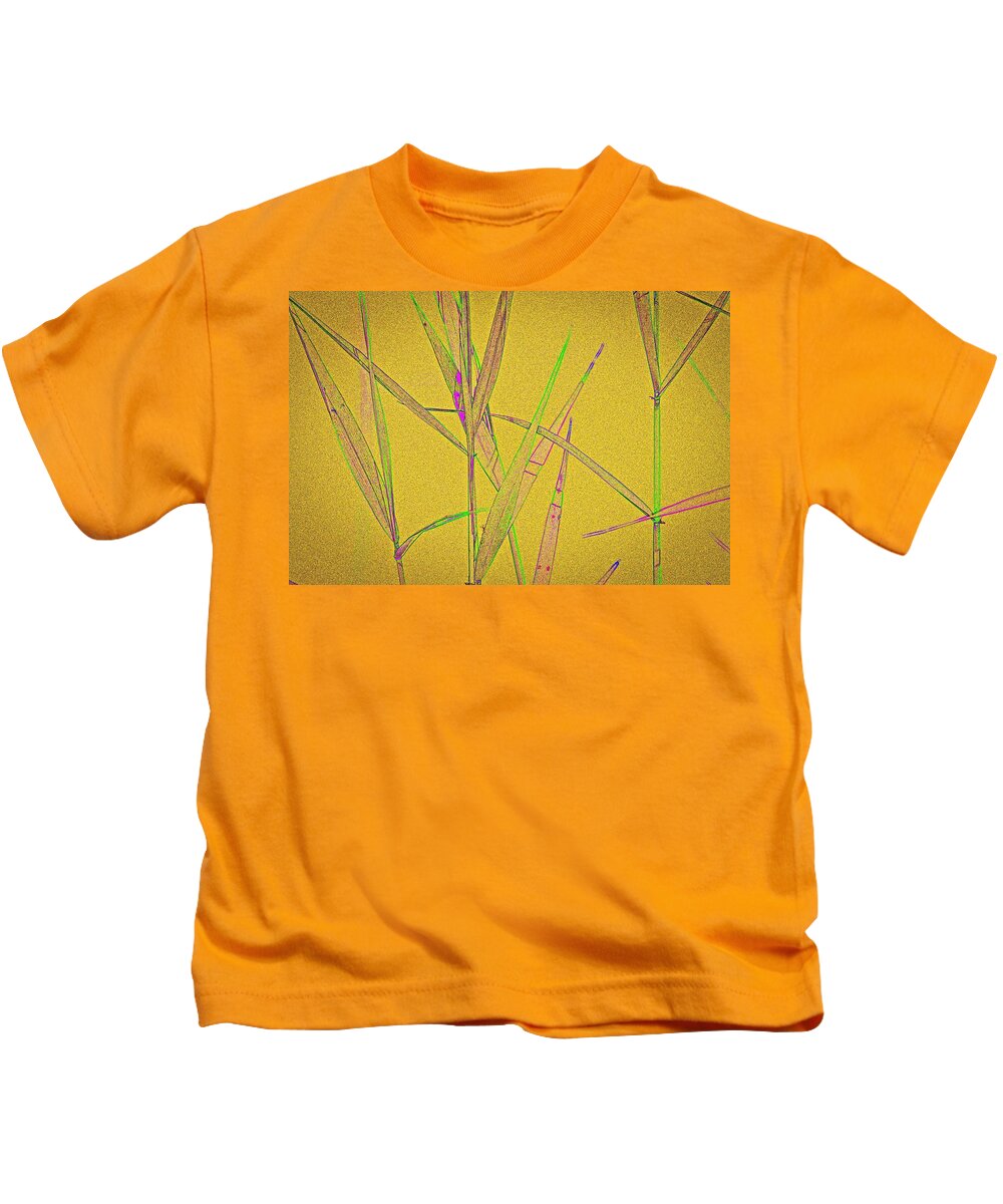 Monet Kids T-Shirt featuring the digital art Water Reed Digital Art #32 by David Pyatt