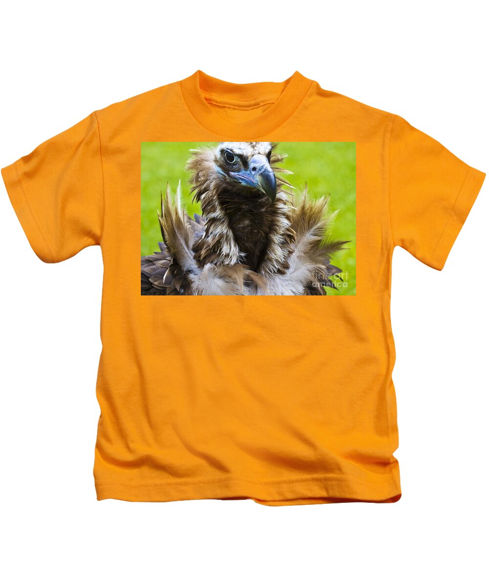 Black Vulture Kids T-Shirt featuring the photograph Monk Vulture 4 by Heiko Koehrer-Wagner