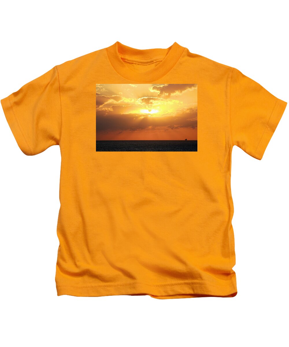 Water Kids T-Shirt featuring the photograph Bahamas Sunset #1 by Mike Dunn