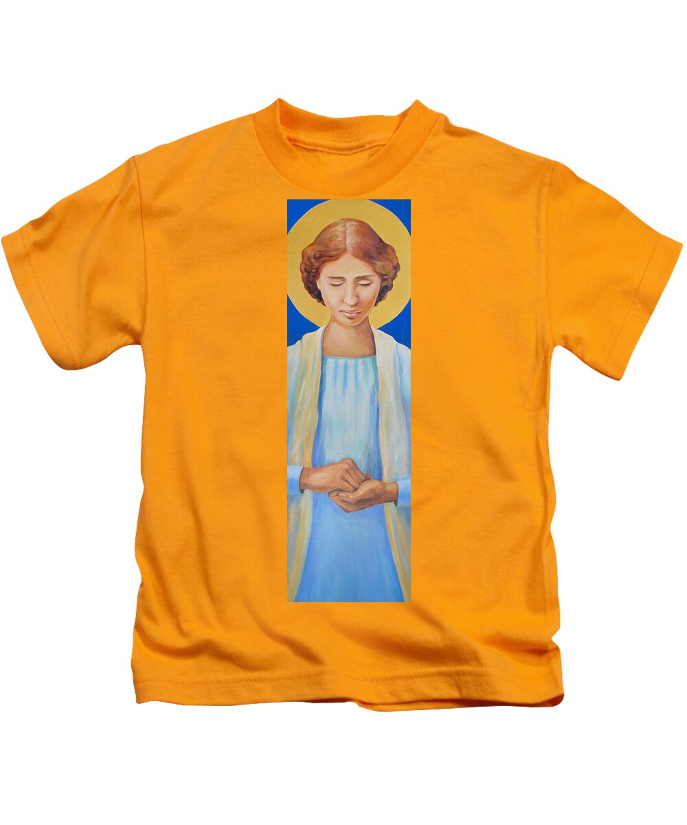 Helen Keller Kids T-Shirt featuring the painting Helen Keller by Linda Ruiz-Lozito