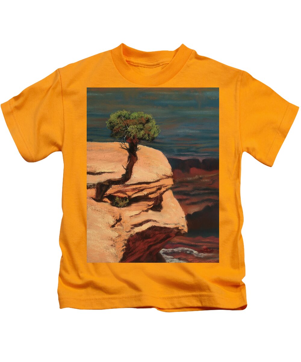 Dead Horse Point State Park Kids T-Shirt featuring the painting Above it All by Sandi Snead