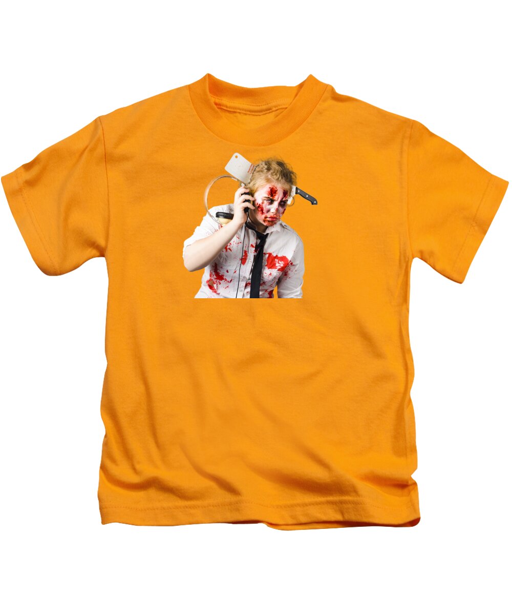 Music Kids T-Shirt featuring the photograph Anthem of the zombie apocalypse by Jorgo Photography