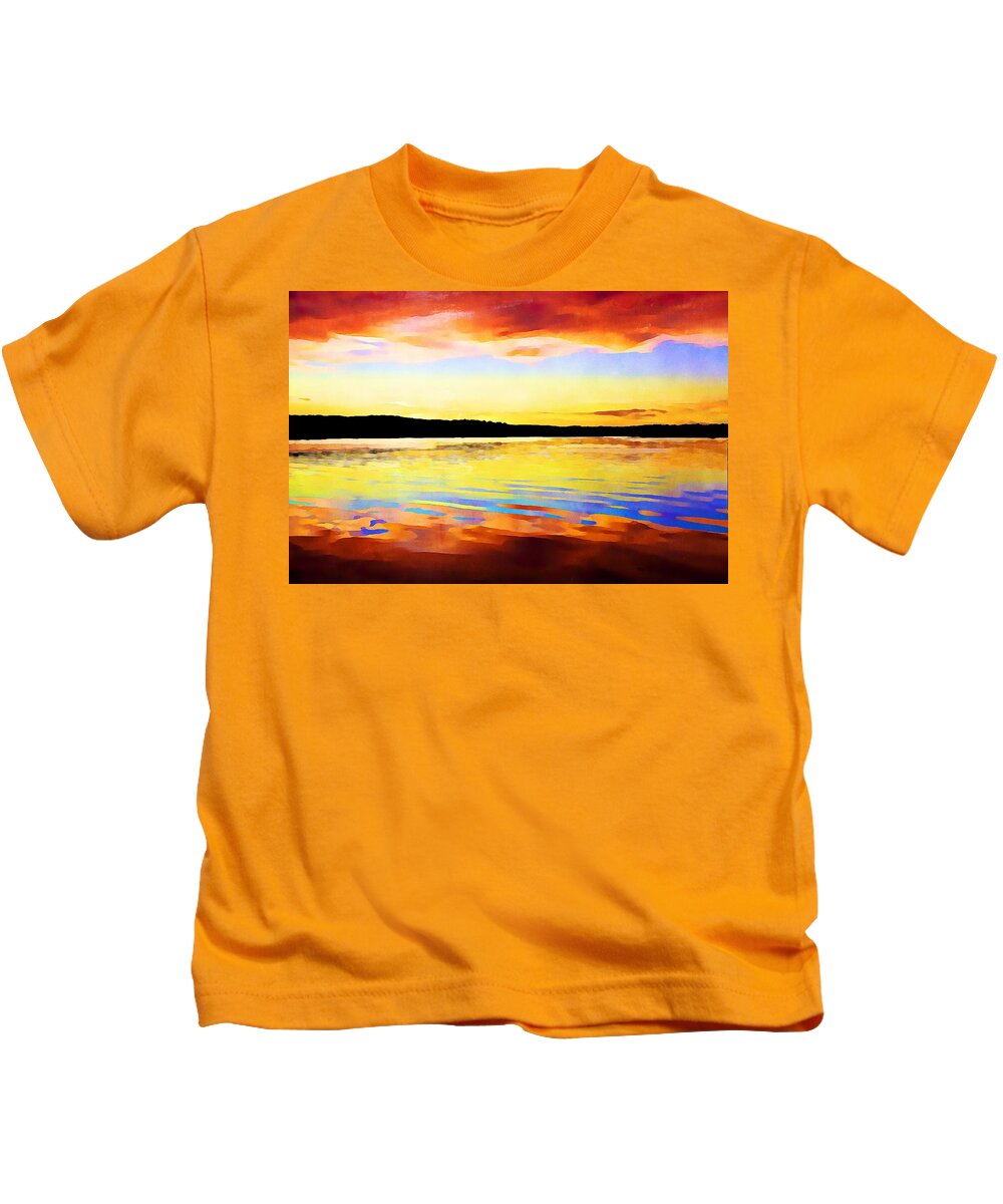 Water Kids T-Shirt featuring the mixed media As Above So Below - Digital paint by Tatiana Travelways