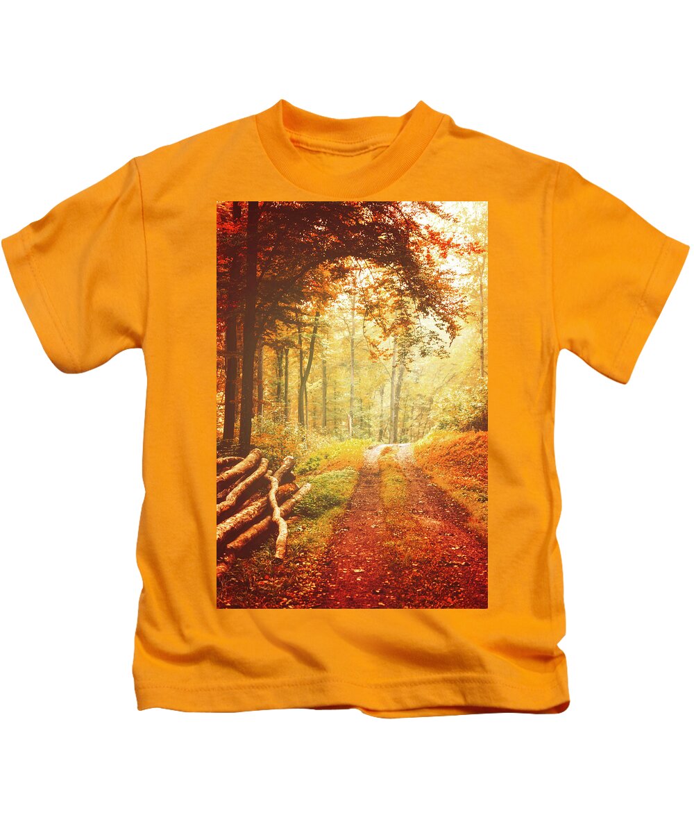 Autumn Kids T-Shirt featuring the photograph Autumn Lights by Philippe Sainte-Laudy