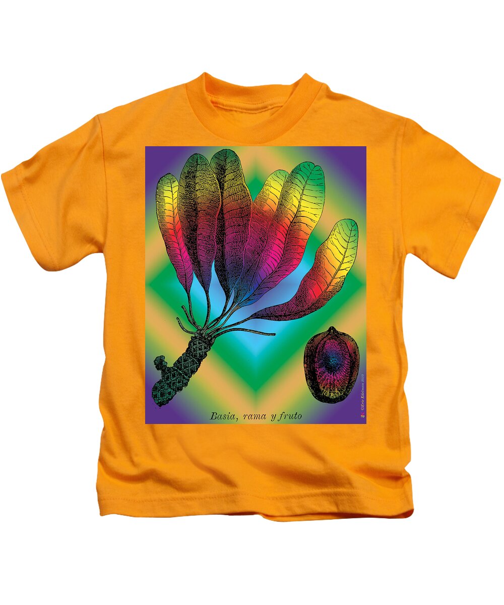 Yellow Jessamine Kids T-Shirt featuring the digital art Basia Plant by Eric Edelman