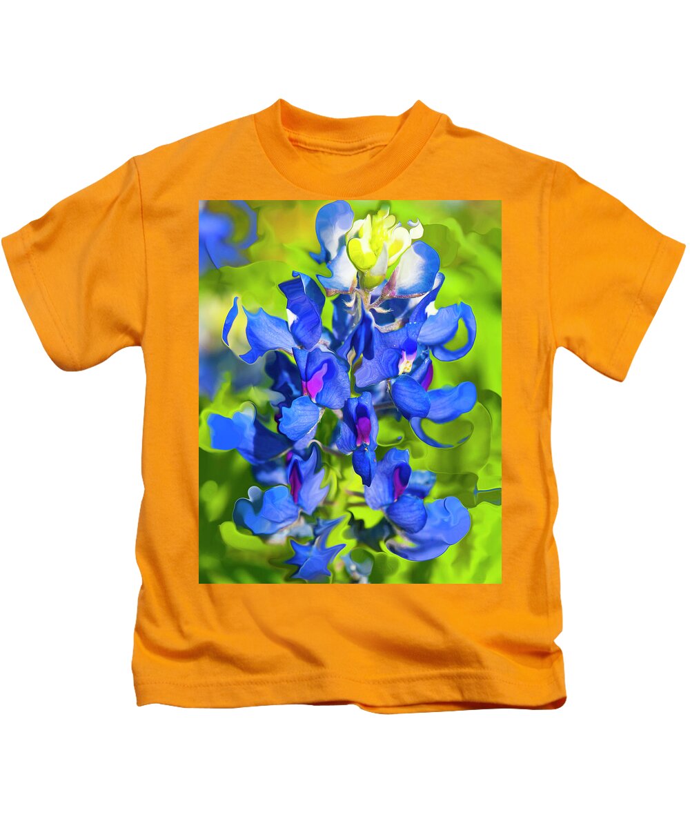 Flower Kids T-Shirt featuring the photograph Bluebonnet Fantasy by Stephen Anderson