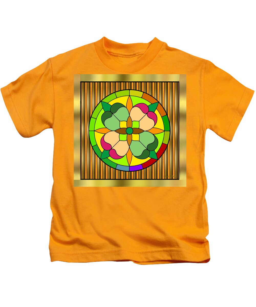 Circle On Bars 2 Kids T-Shirt featuring the digital art Circle on Bars 2 by Chuck Staley
