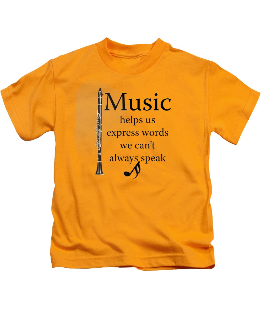 Clarinet Music Expresses Words Kids T-Shirt featuring the photograph Clarinet Music Expresses Words by M K Miller