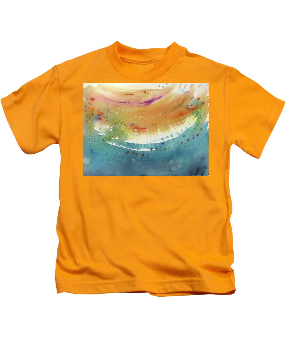 Watercolor Kids T-Shirt featuring the painting Coming up for air by Petra Rau