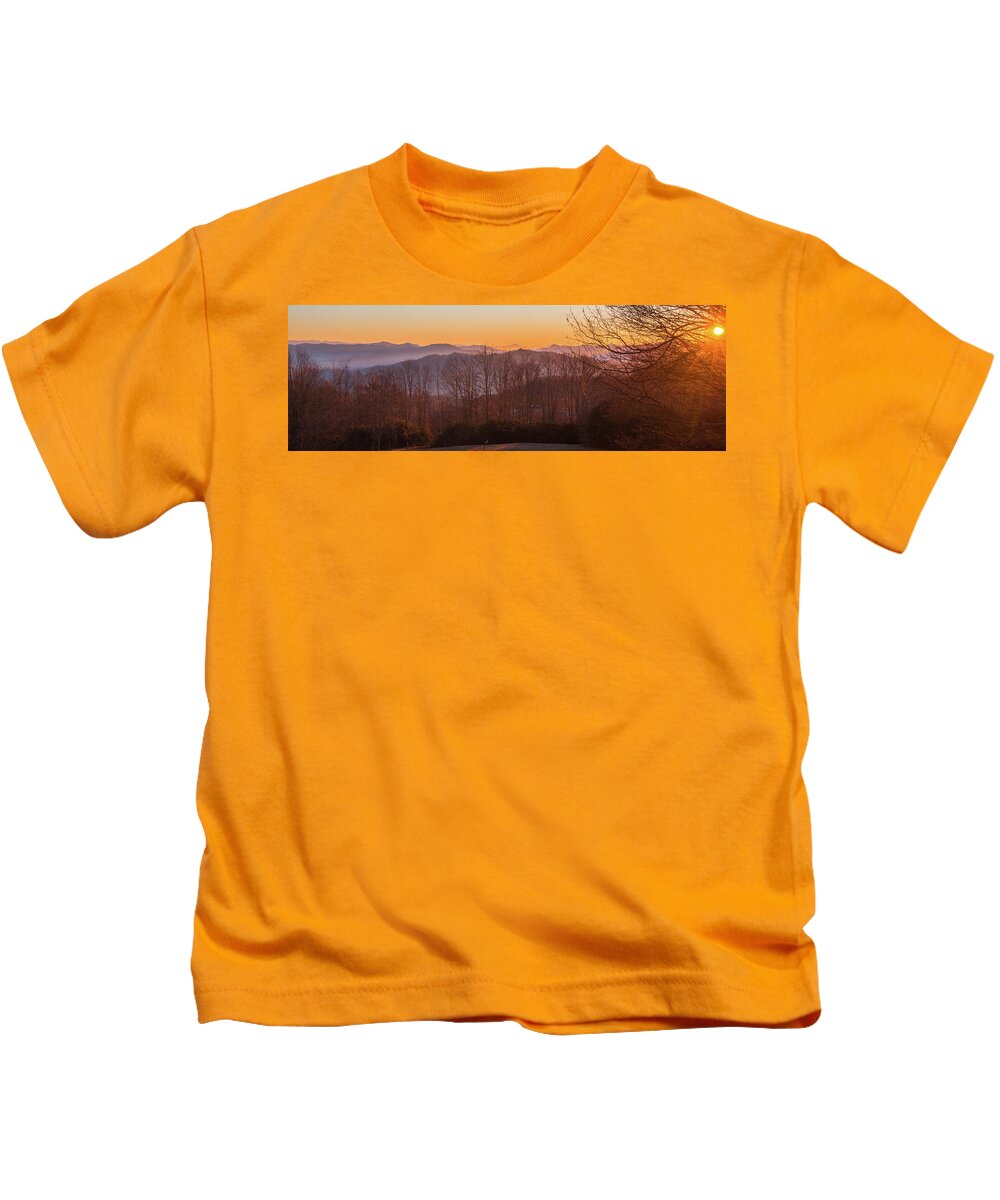 Sunrise Kids T-Shirt featuring the photograph Deep Orange Sunrise by D K Wall
