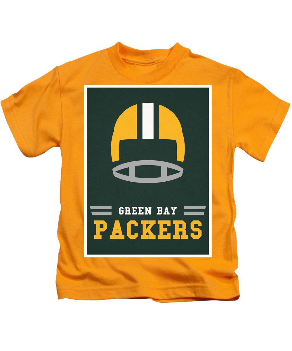 Green Bay Packers Vintage Nfl Art Kids T-Shirt by Joe Hamilton
