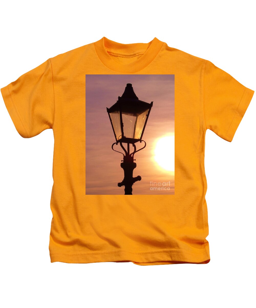 Station Kids T-Shirt featuring the photograph Lamplight by Richard Brookes