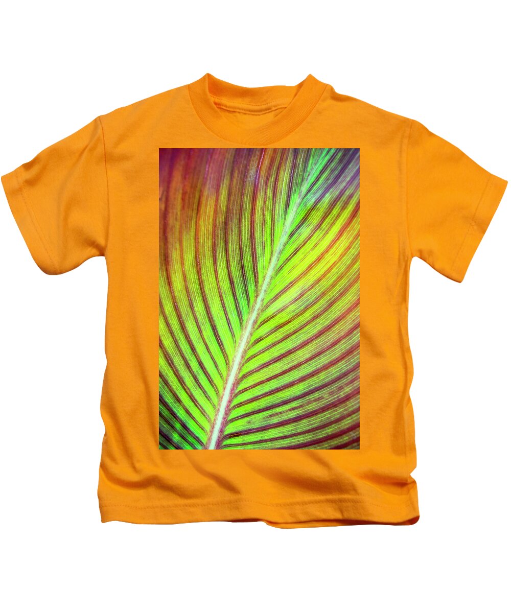 Leaf Kids T-Shirt featuring the photograph Tropical Leaf Abstract by Christina Rollo