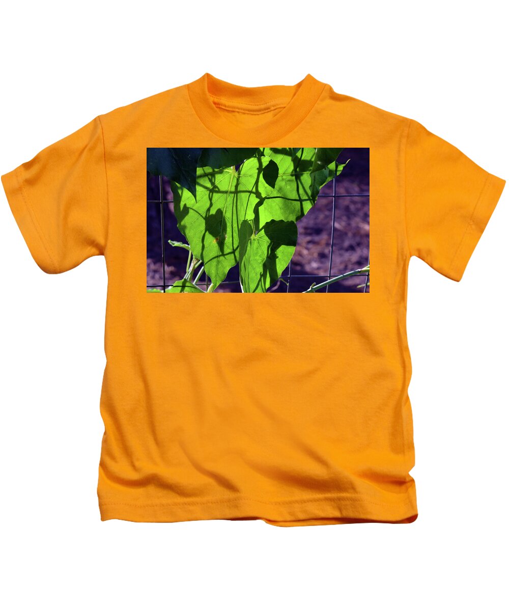 Photograph Kids T-Shirt featuring the photograph Leaf Shadows by Larah McElroy