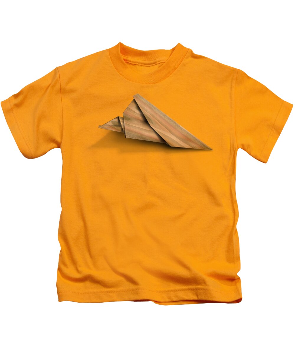 Aircraft Kids T-Shirt featuring the photograph Paper Airplanes of Wood 2 by Yo Pedro