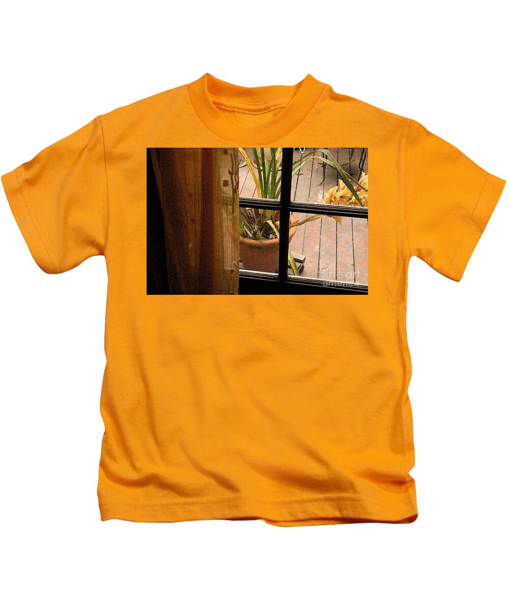 Flowers Kids T-Shirt featuring the photograph Past the curtain by Michael Ziegler