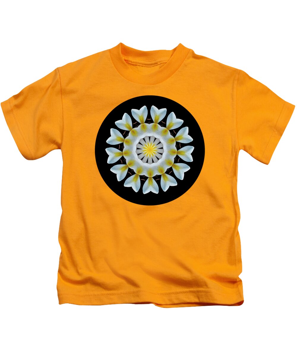 Photography Kids T-Shirt featuring the photograph Plumeria Mandala by Kaye Menner by Kaye Menner